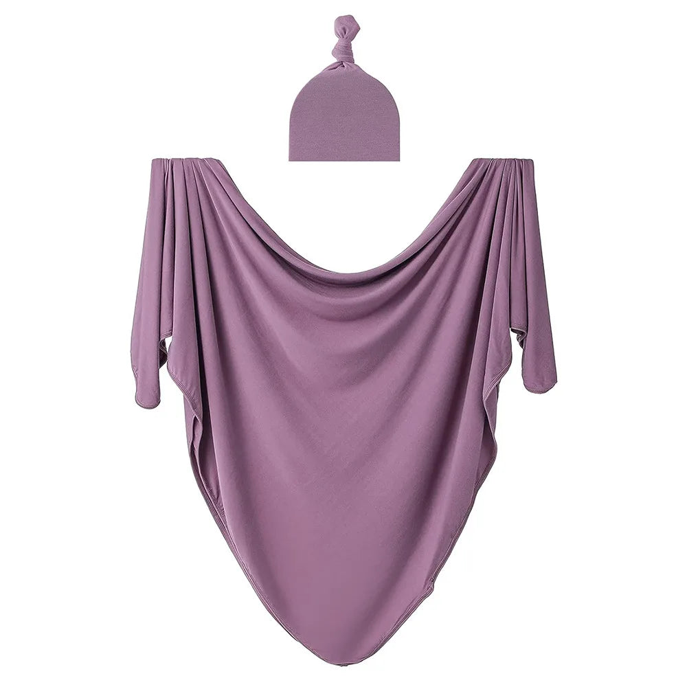 Baby Swaddle Set with Matching Hat