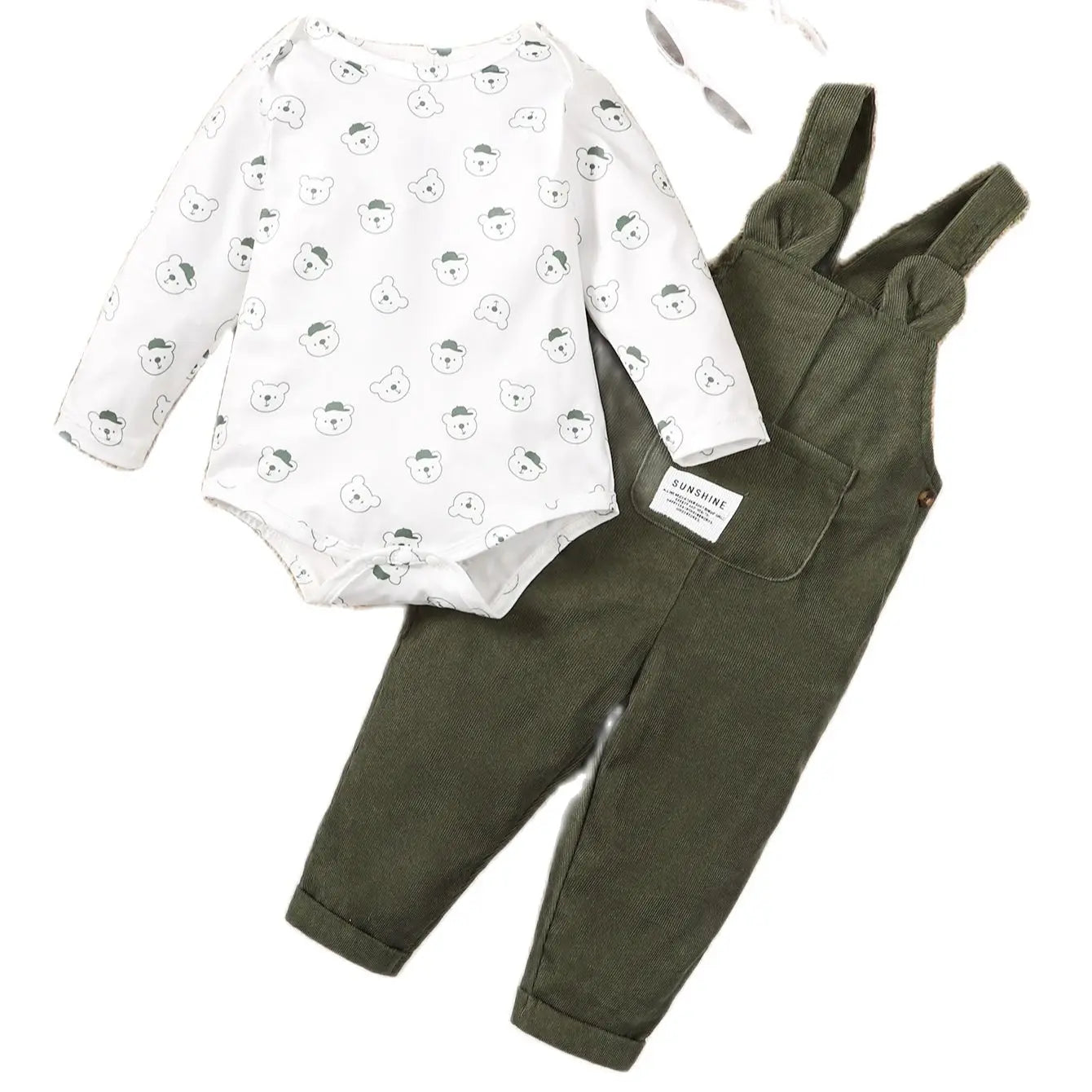 Boys Overall & Long Sleeve Set