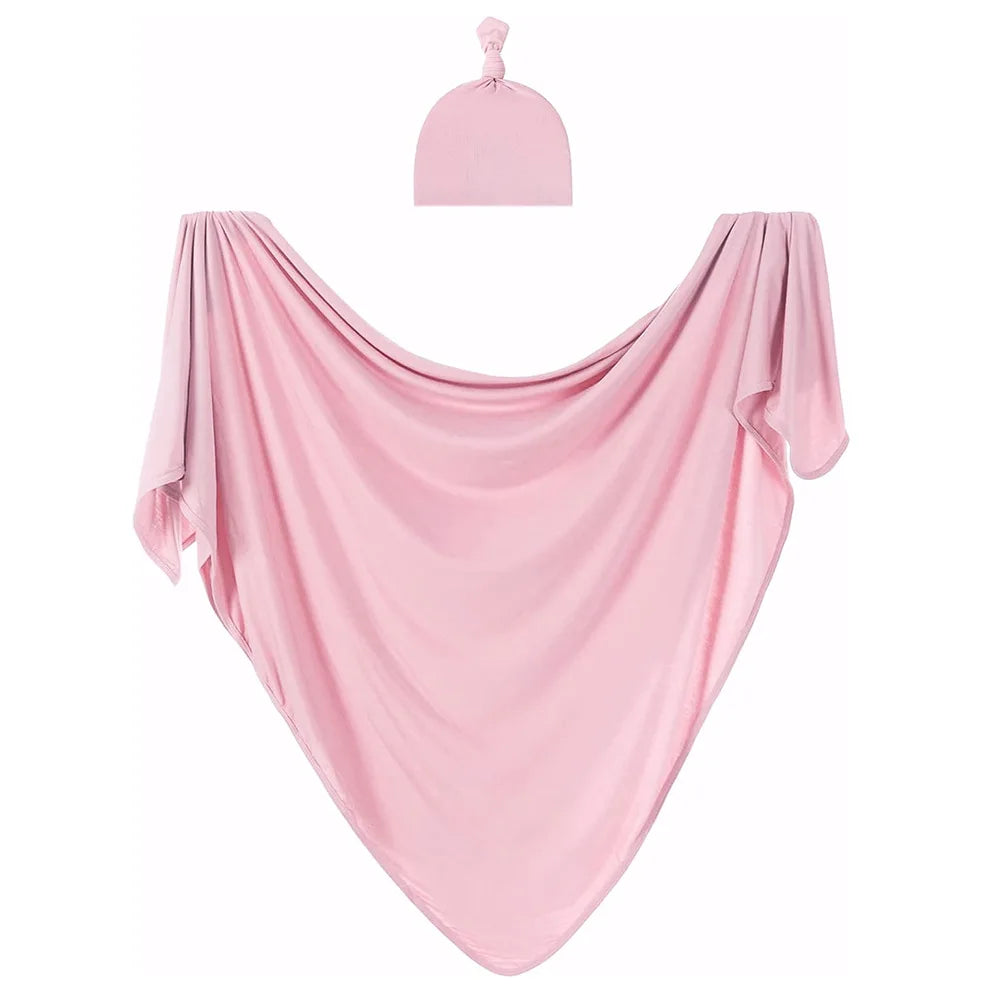 Baby Swaddle Set with Matching Hat