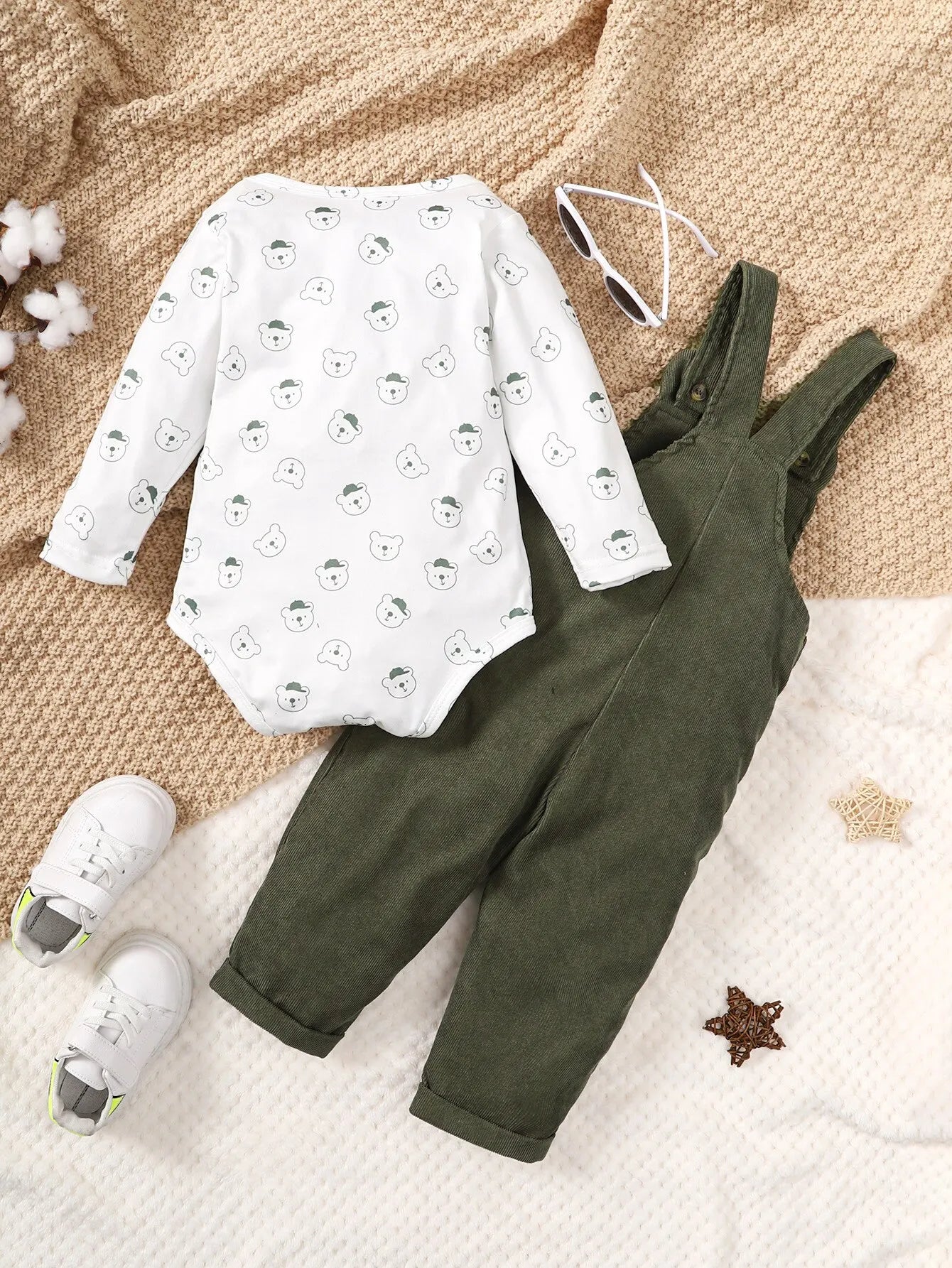 Boys Overall & Long Sleeve Set